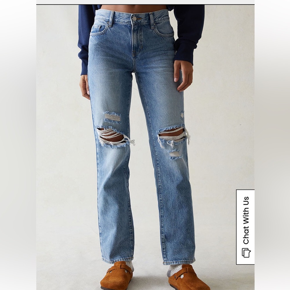 Pacsun Eco Light Blue Ripped Boyfriend Jeans